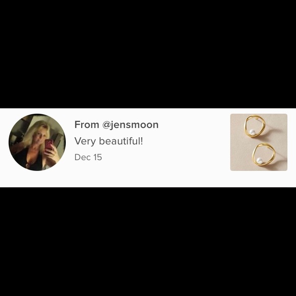 LAST PAIR! Gold Hoop minimalist Pearl studs huggies - Picture 6 of 9